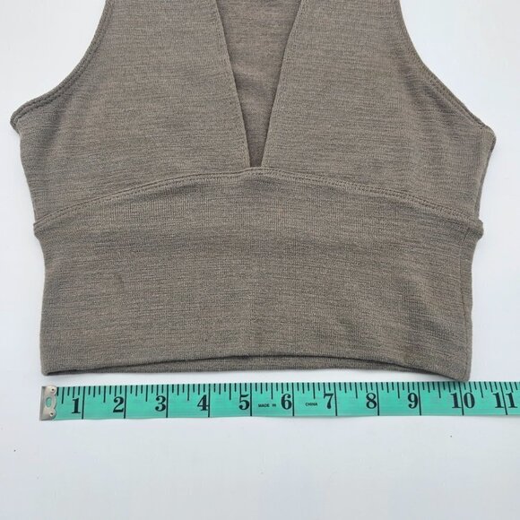 Aritzia Wilfred Free Valeria Deep V-Neck Top XS, Taupe - Picture 8 of 11